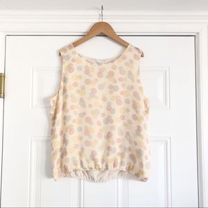 Vintage Silk Pastel Dots Tank, XS to S
